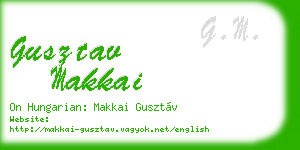 gusztav makkai business card